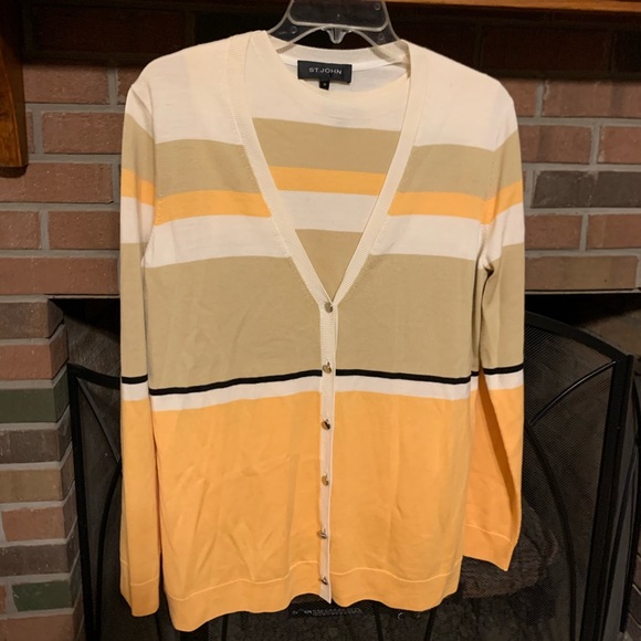 St John Couture Tank Cardigan twin set Fine Wool Knit - Picture 13 of 14